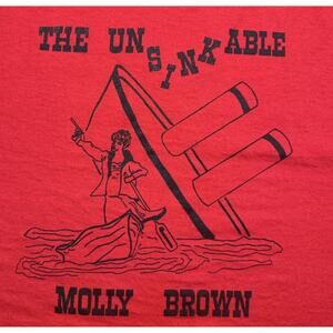 Vintage 80s The Unsinkable Molly Brown T-Shirt Musical/Movie Graphic Tee Size XL